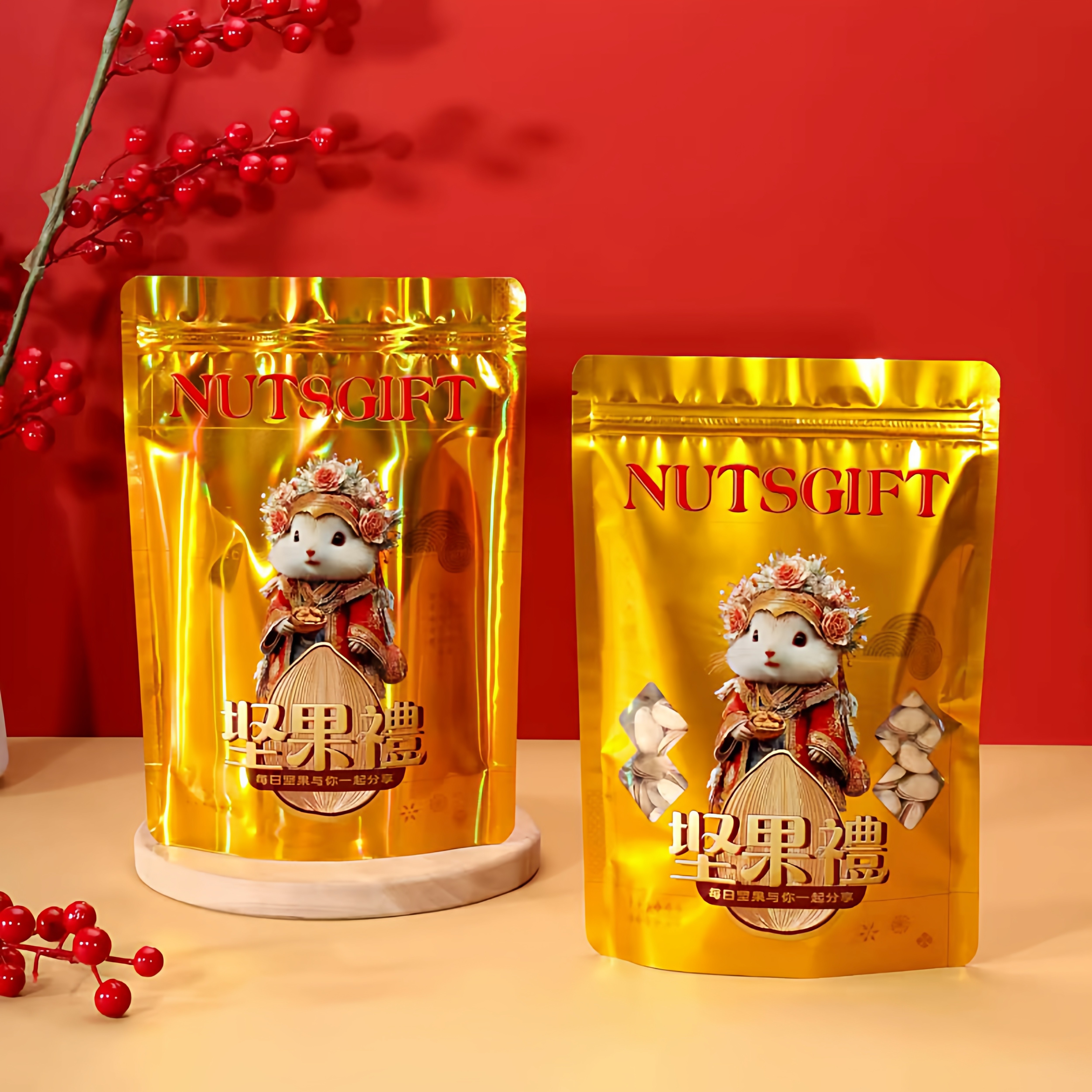 每日坚果包装袋坚果通用牛皮加厚自封口密封袋自立食品通用干果袋