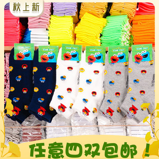 韩国进口东大门袜子可爱学院风卡通芝麻街时尚 棉袜女袜子短袜船袜