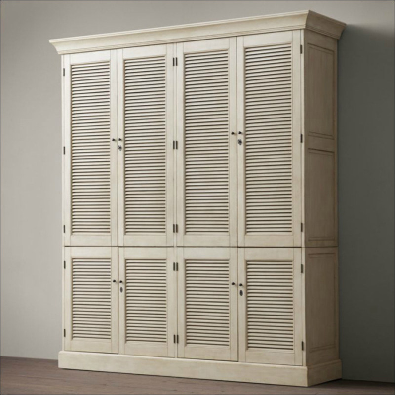 木朵朵全原木全屋定制美式多风格假百叶榆木纯实木大衣橱衣柜