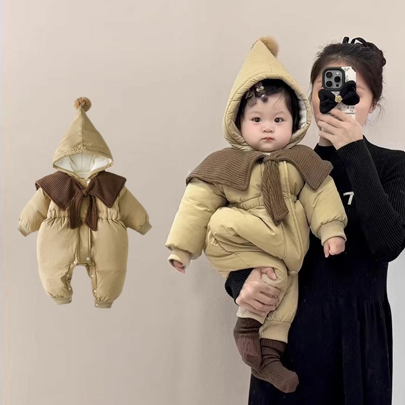 婴儿连体衣服秋冬装宝宝加绒加厚棉服百天连帽哈衣冬季夹棉外出服,童装/婴儿装/亲子装,连身衣/爬服/哈衣,淘宝优惠券,粉丝福利购,淘宝优惠卷
