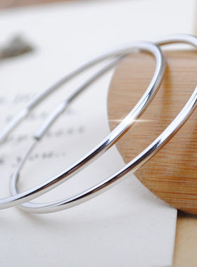 极简光面S925纯银耳圈女气质韩国个性夸张网红耳环耳钉简约潮时尚