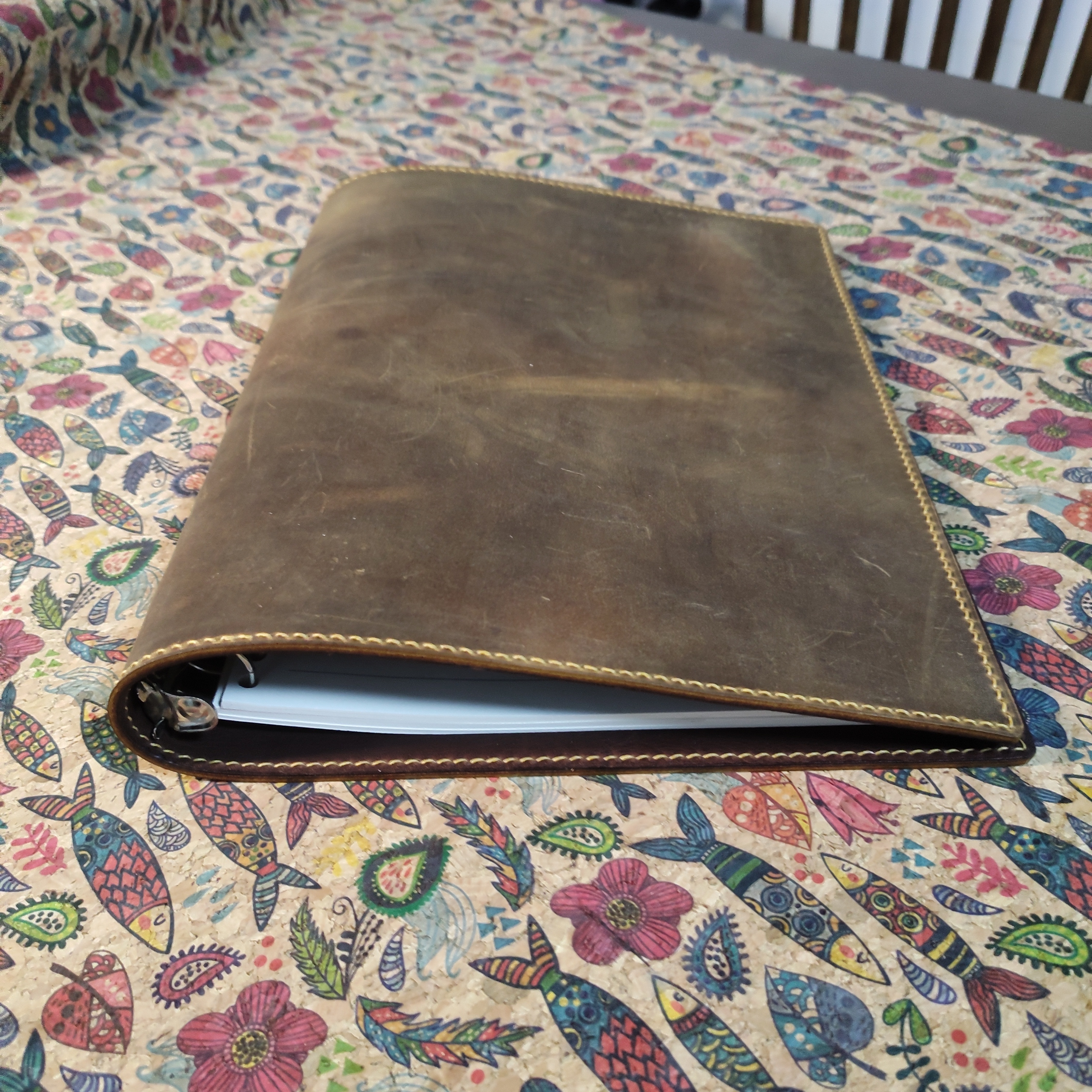 活页本 文件夹 真皮活页夹 B5 26孔 手工真皮 疯马