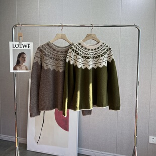 北欧费＊岛物语100%提花圆领羊毛针织衫 冬季 氛围感拉满