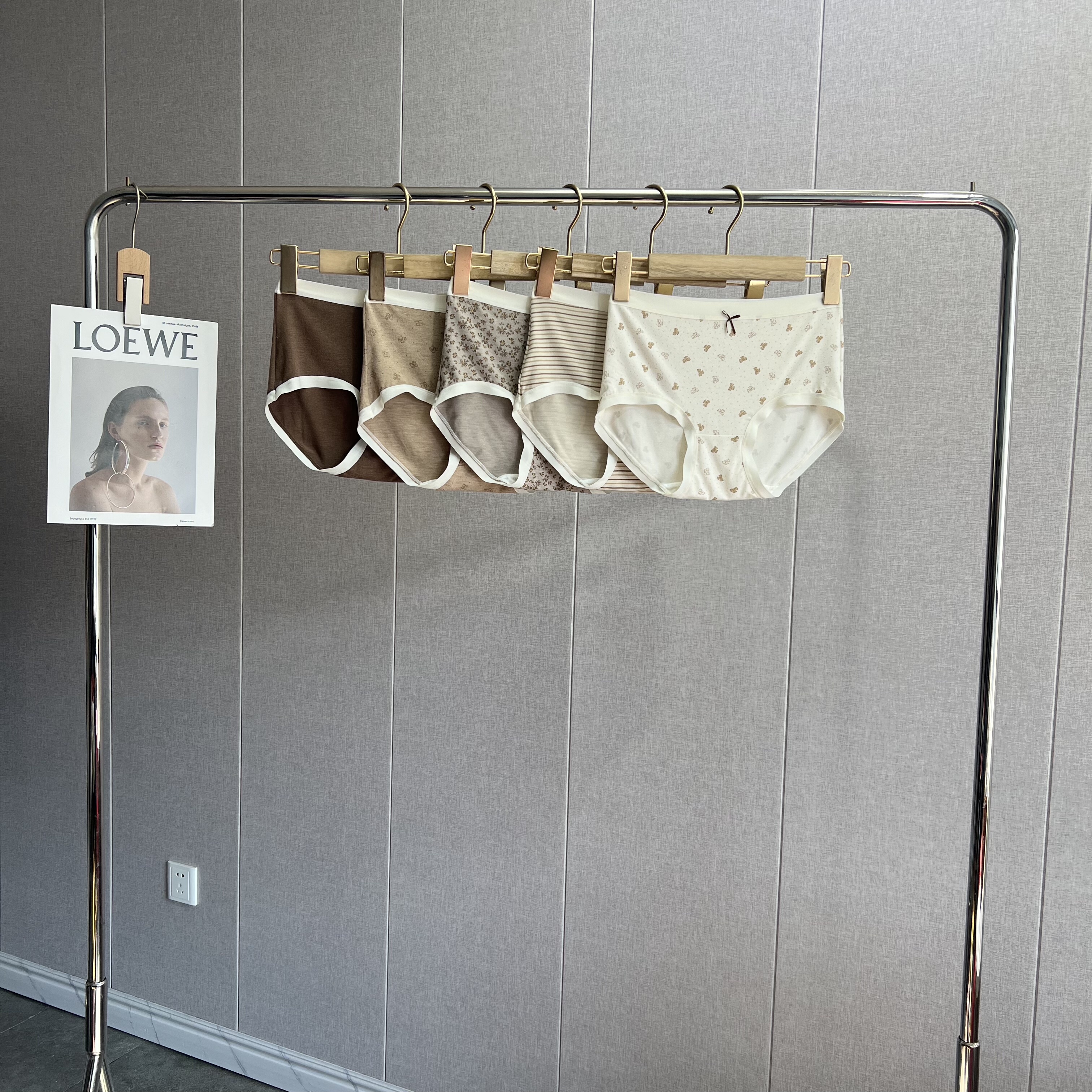 【小羊绒蝴蝶结内裤女】中腰抗菌碎花条纹 秋冬软糯透气不卷边