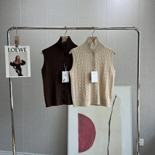 He+!2026春季新品.女装2026年春季新款粗纺羊毛羊绒开衫背心