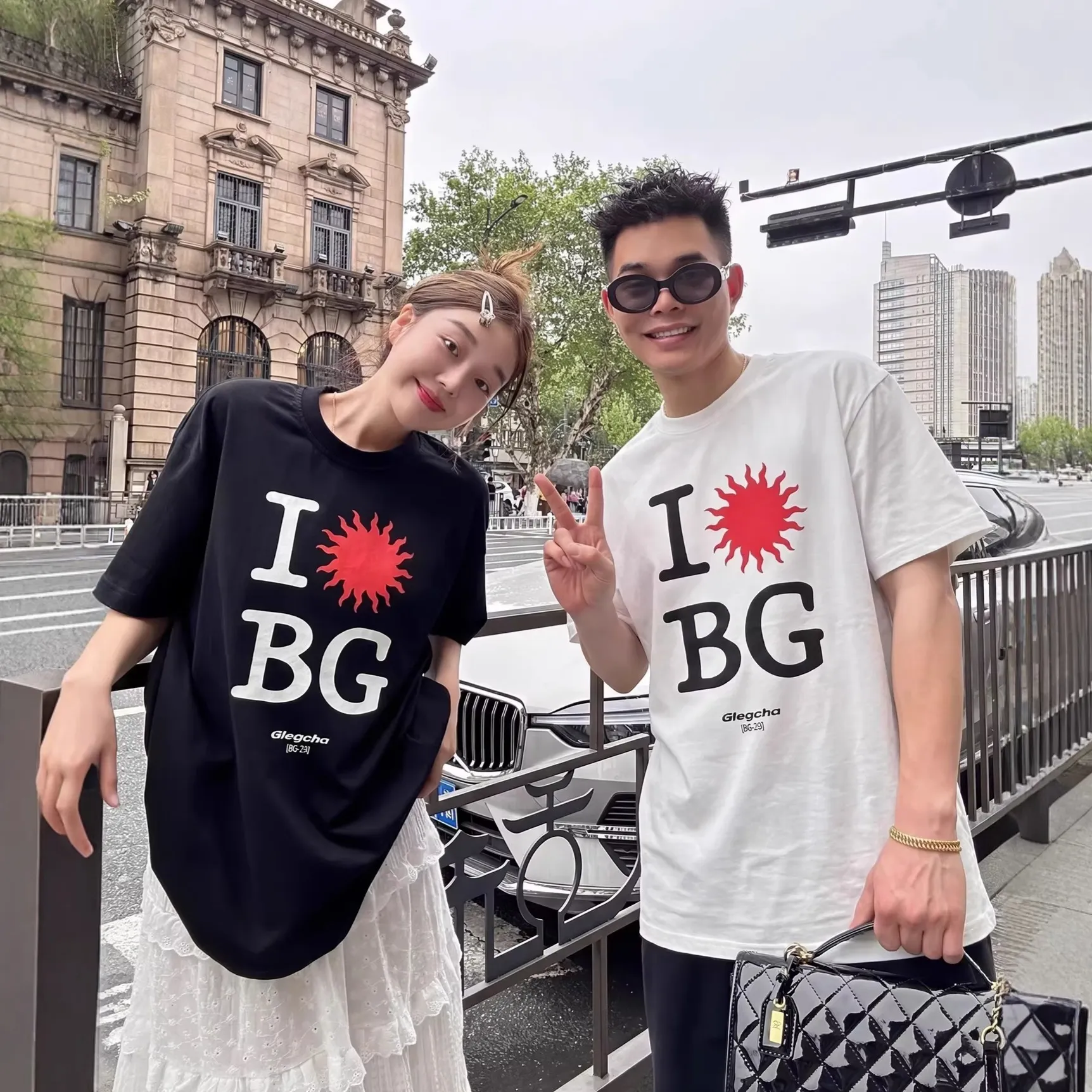 情侣装纯棉短袖T恤夏季oversize小众设计感男女上衣潮牌班服