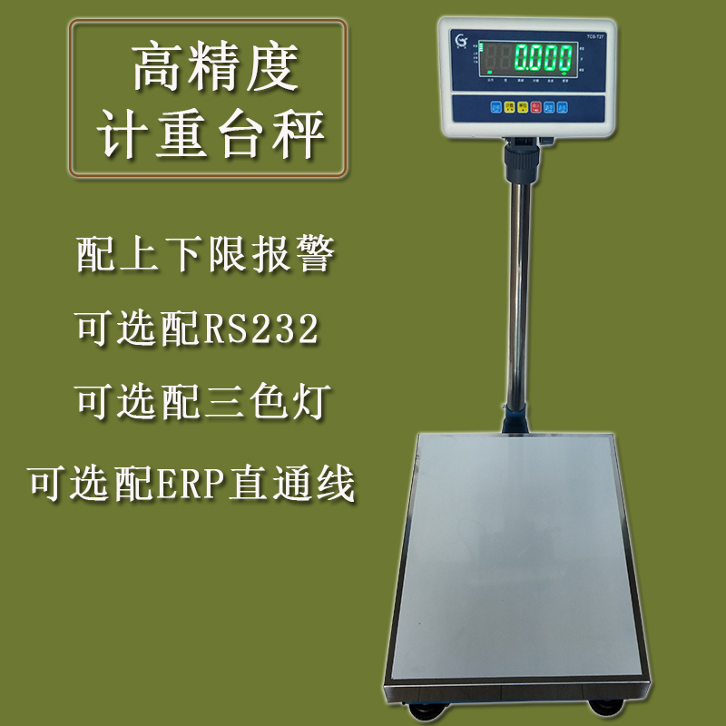 莞龙电子计重台秤100kg/200kg/300kg/5g/1g上下限报警工业ERP