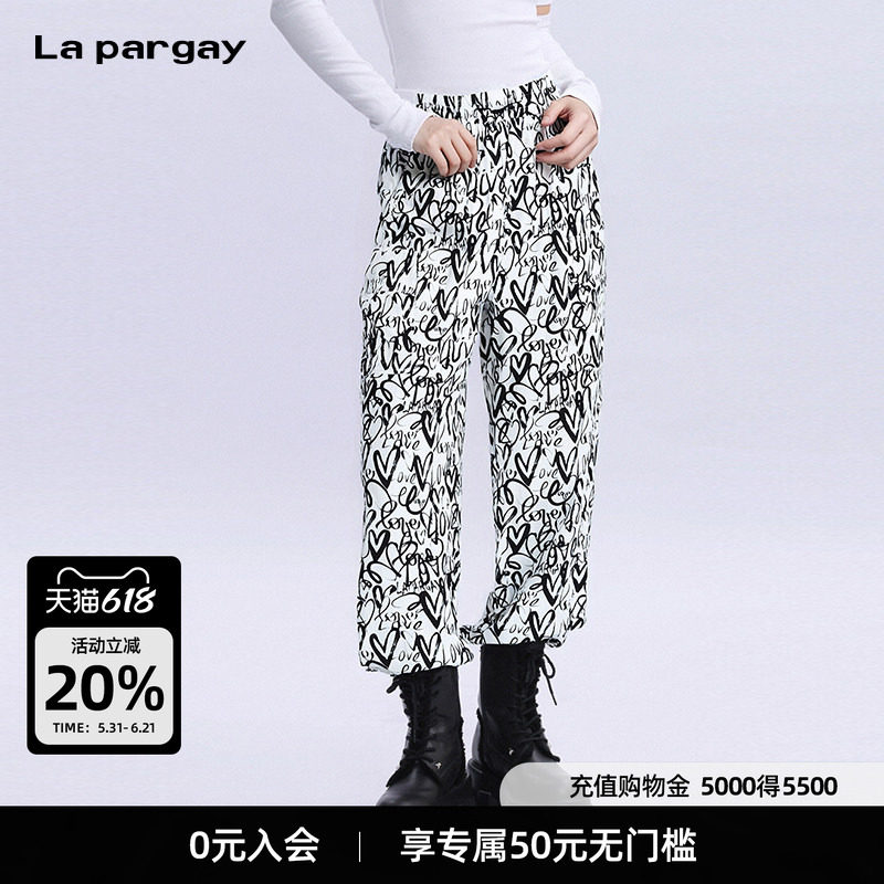 La pargay户外防晒休闲长裤个性时尚2026春季新款设计感印花女裤