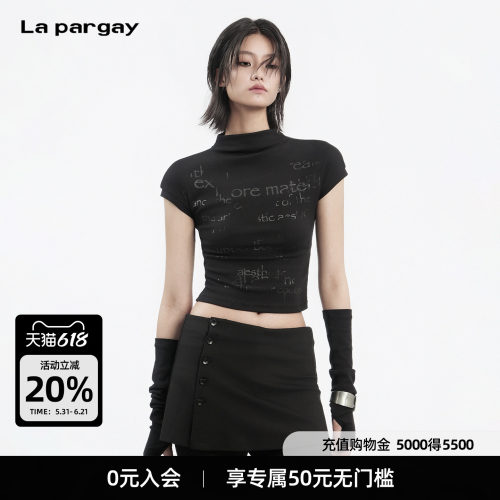 Lapargay半高领修身可拆袖T恤