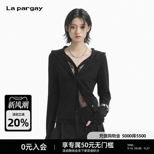 Lapargay暗黑解构连帽短外套