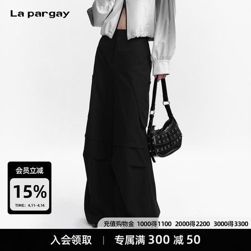 Lapargay 松弛感户外工装休闲裤 大尺寸口袋宽松阔腿裤L78102634V