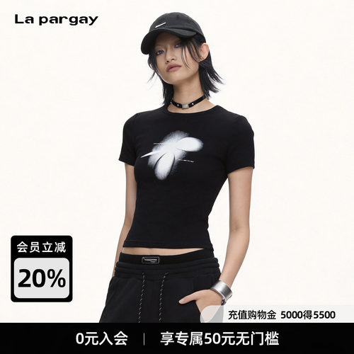 Lapargay短款收腰不勒肉T恤