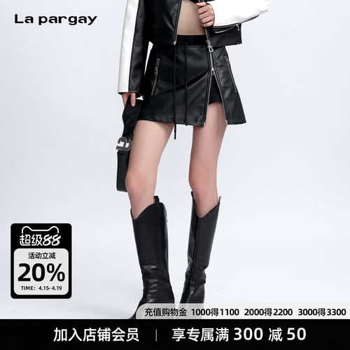 Lapargay【北纬78度】机能金属拉链短裙  视觉冲击 L75309202V