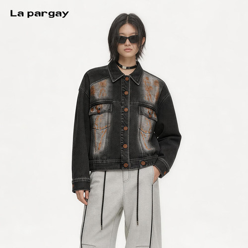 Lapargay复古做旧牛仔夹克
