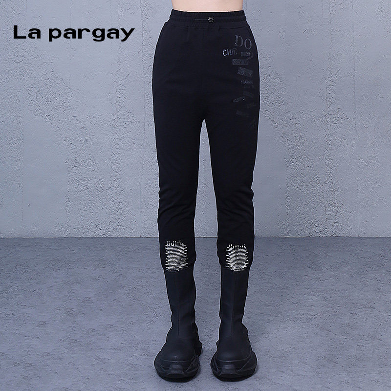 纳帕佳高腰长裤个性印花休闲裤女2026春季新款黑色设计感小众裤子,女装/女士精品,休闲裤,淘宝优惠券,粉丝福利购,淘宝优惠卷