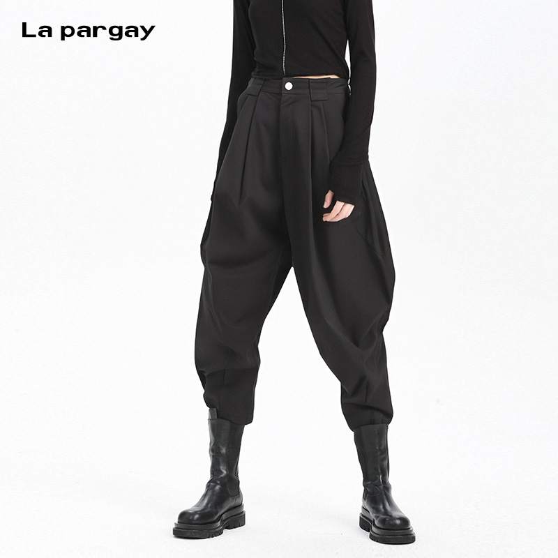 La pargay纳帕佳纯棉小脚休闲垮裤2025秋季新款女士个性时尚裤子