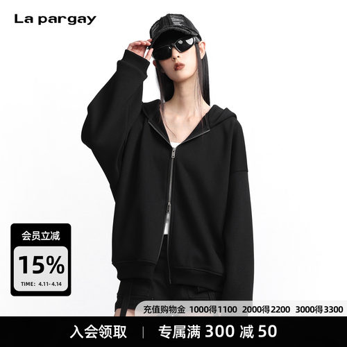 Lapargay 连帽卫衣外套 双边拉链设计 宽松版型 L75401201S