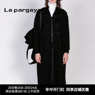 羊毛混纺连帽潮毛呢大衣女秋冬 Lapargay纳帕佳新款 呢子外套中长款