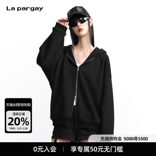 Lapargay 连帽卫衣外套 双边拉链设计 宽松版型 L75401201S