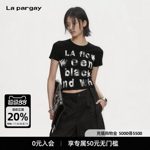 Lapargay修身短款辣妹风T恤