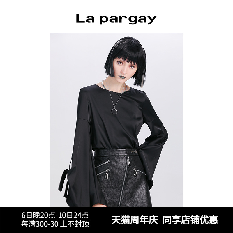 LapargayT恤百搭时尚修身长袖