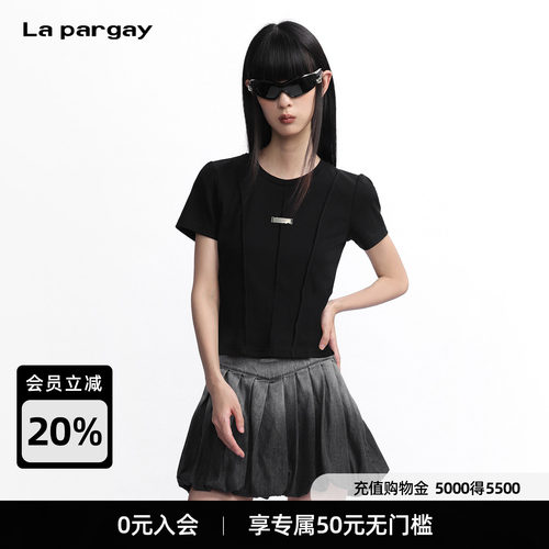Lapargay 【收集痕迹】系列 分割短袖T恤 修身型 内搭 L75300201V