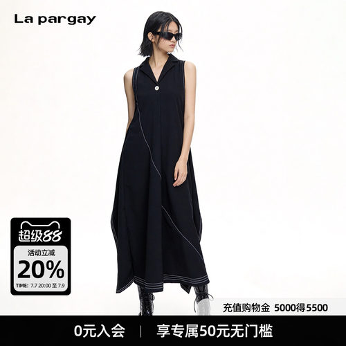 Lapargay小众松弛感小黑裙连衣裙