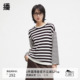 女BDR9SD4200 24秋冬新休闲圆领条纹针织衫 100%羊毛 播商场同款
