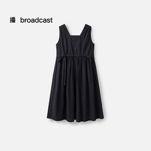 播商场同款无袖收腰连衣裙女25夏季新款黑色短款娃娃裙BDS2LD2280