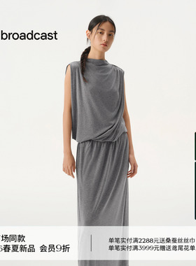 播商场同款宽松无袖连衣裙女26春季新款垂感软糯长裙BDT1LD1252