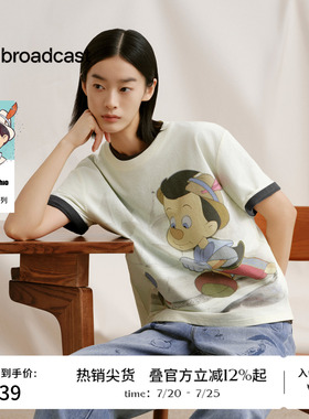 【匹诺曹合作】商场同款播26春夏新品撞色设计短袖T恤BDT1YD1253