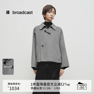 羊毛 毛呢外套女25春季 播商场同款 短款 宽松上衣BDS1AD1531 中式