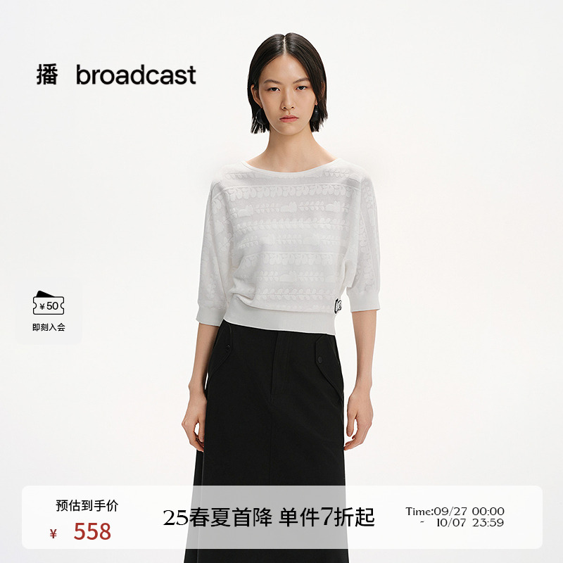 播商场同款Lisa Larson联名薄款提花针织衫女25夏新款BDS2SD2353