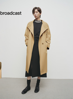 播商场同款高智感长款风衣女25春季新款英伦风宽松外套BDS1FD1539