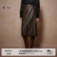 商场同款 播 复古风PU皮24冬新通勤直筒半身裙女BDR4BD2603