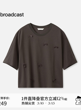 播蝴蝶结短袖T恤女早秋休闲宽松洋气减龄上衣DDS3YD5053