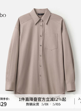 播 bo 商场同款通勤衬衫女24冬新时尚宽松长袖上衣BDR4CD2510