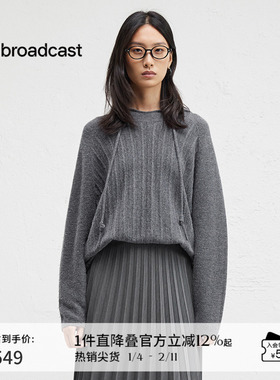 【100%羊毛】播商场同款设计师胶囊系列24冬连帽针织衫BDR4SD4043