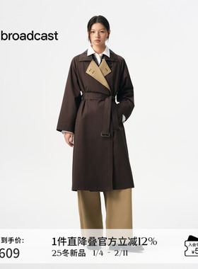 播商场同款中长款通勤风衣女25秋季新款复古休闲外套BDS3FD3082