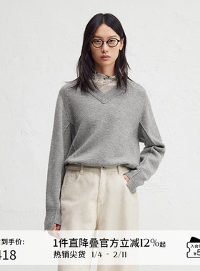 播商场同款设计师胶囊系列松弛宽松24秋冬针织毛衣女BDR4SD4016