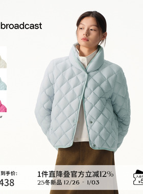 播商场同款保暖几何绗线短款鹅绒服女25冬新款羽绒外套BDS4RD3604