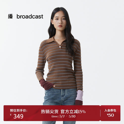条纹休闲polo领