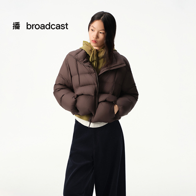 播商场同款宽松短款龟背羽绒服女秋冬新款保暖面包服BDS4RD3585
