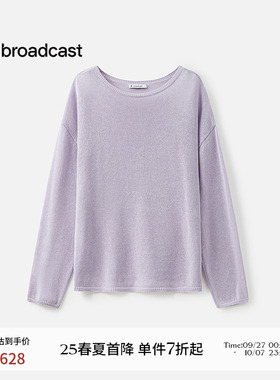 播商场同款紫色轻薄宽松针织衫女25夏季新款气质罩衫BDS2SD2751