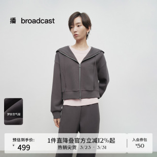 美式 播商场同款 新款 淡人连帽领外套女春季 上衣BDS1WD1599 短款