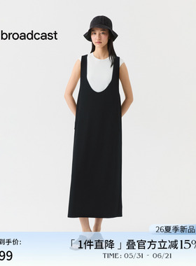 播休闲宽松通勤风短袖连衣裙女26夏季新款慵懒风裙子DDT2LD5645