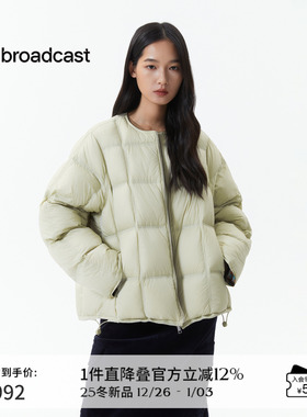 播正反两穿短款几何绗线羽绒服女冬季保暖面包服DDS4RD5269