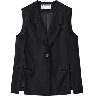 播商场同款简约西装领马甲女24春秋叠穿坎肩上衣BDR3MD3015