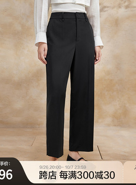 播黑色西装裤女商场同款夏季新款通勤简约时尚显瘦长裤BDR2KD1028