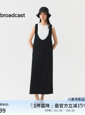 播休闲宽松通勤风短袖连衣裙女26夏季新款慵懒风裙子DDT2LD5645